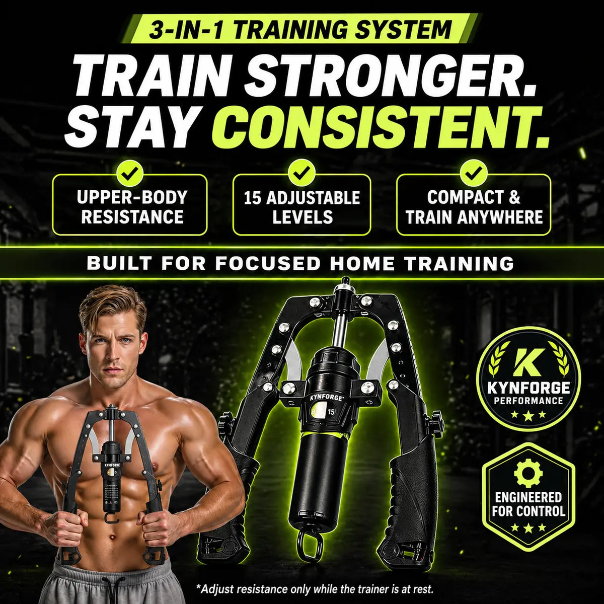 KYNFORGE® Muscle Trainer | Adjustable Hydraulic Resistance 10–200 kg