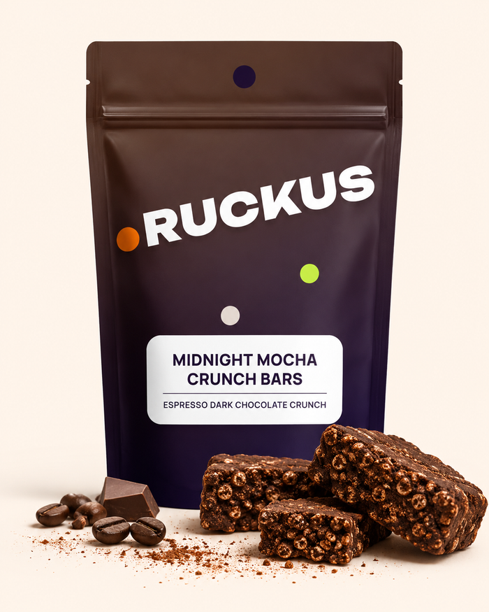 RUCKUS Midnight Mocha Crunch Bars™ – Espresso Dark Chocolate Crunch